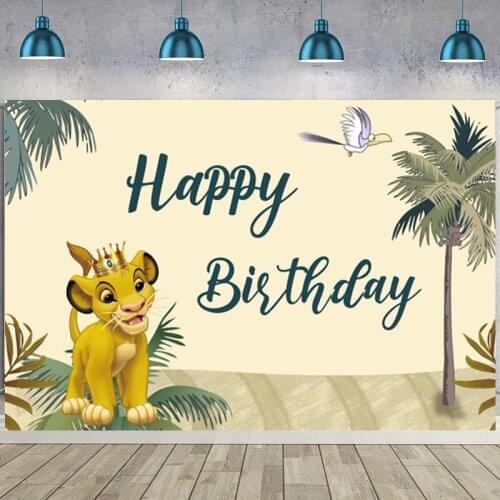 Custom Lion Photography Backdrops Forest Animal Baby Shower 1st Birthday Party Photo Background Photocall Prop Decoration Banner