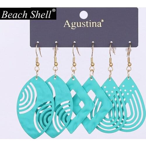 Alloy earrings metal bohemian resin drop fashion jewelry statement geometric women 2020 korean dangle trendy summer gold cc