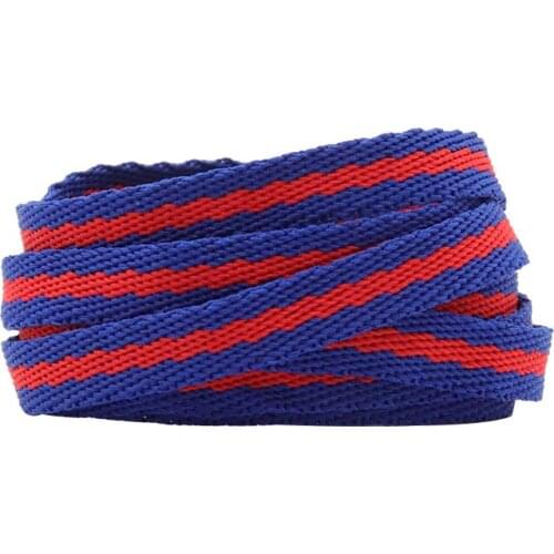 Weiou Laces New 0.8 Cm Flat Two Color Stitched Polyester Shoelaces All Matched Women Men Children Canvas Sneakers Blue Apricot