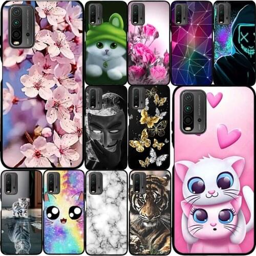 For Xiaomi Poco M3 Redmi 9 Power Case Silicone For Redmi 9 Power 9power Redmi9 Power Case Rose Bag For Xiaomi Poco M3 M 3 Cover