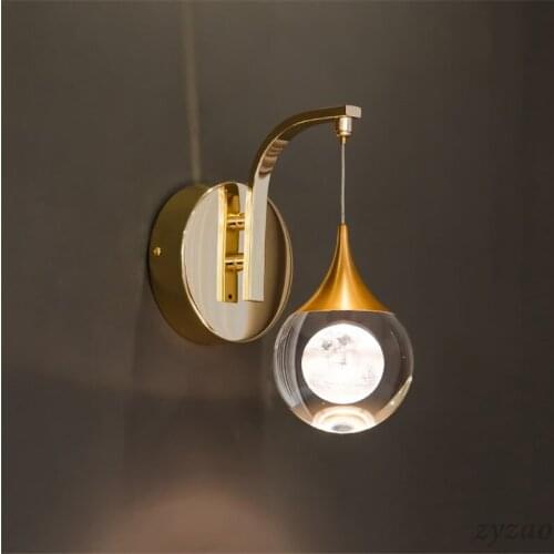 Nordic Post-modern Minimalist Crystal Wall Lamp Living Room Background Decor Atmosphere Light Bedroom Bedside Crystal Wall Light