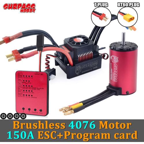 SURPASS HOBBY 4076 Waterproof ESC Brushless Motor 150A ESC Program Card for 1/8 RC Drift Car Tamiya Traxxas ARRMA LOSI hobao HPI