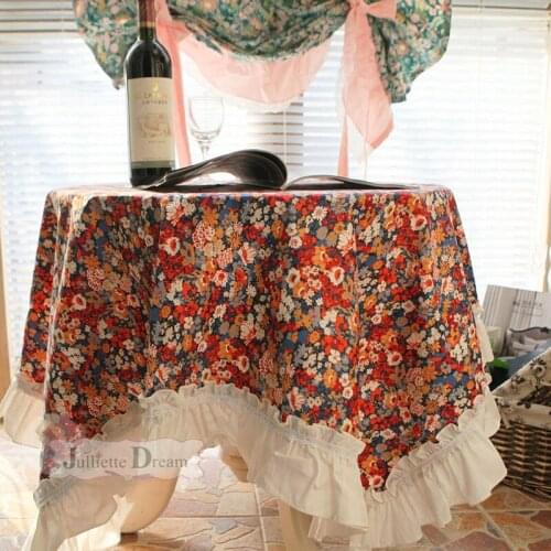 Vintage Lace Ruffle tablecloth elegant table cloth for wedding decorative Beauty dinning tablecloth bedroom coffee table cover