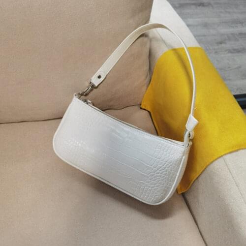 Vintage Crocodile Pattern Women Baguette Purse Handbags Fashion Design Ladies Small Shoulder Bag PU Leather Female Underarm Bags