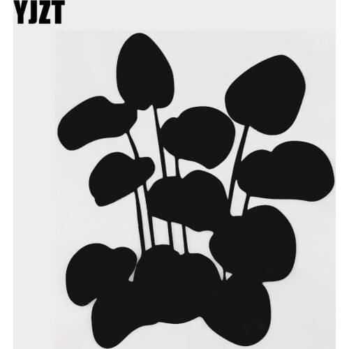 YJZT 13.3CM×15.5CM Flower Series Plants Vinyl Car Sticker Decal Black/Silver Decor 18B-0287