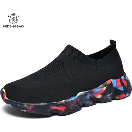 Women Shoes Knitting Sock Sneakers Women Lightweight Casual Slip On Flat Laides Shoes Woman Plus Size Loafers Walking Famela