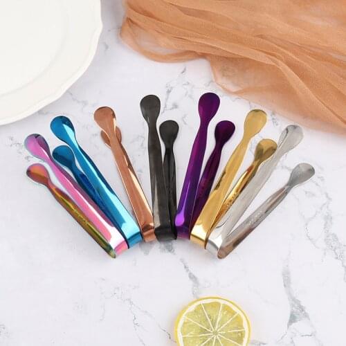 1Pcs Stainless Steel Ice Tongs With Smooth Edge Cube Sugar Tongs For Tea Party Coffee Bar Food Serving