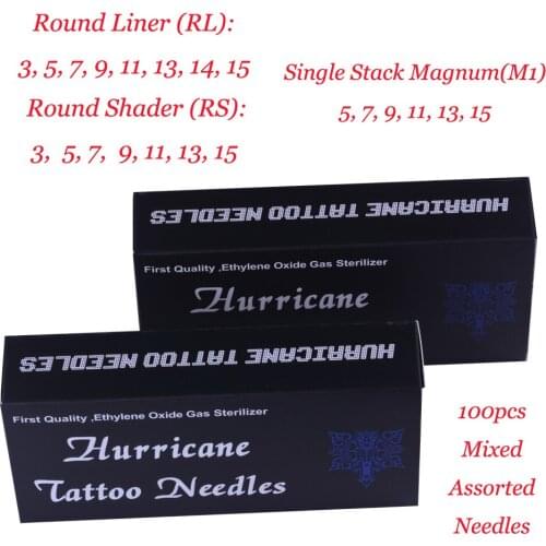 100pcs Tattoo Needles Mixture Needle Disposable Microblading Needles Agujas Sterilized Round Needles For Tattoo Machine