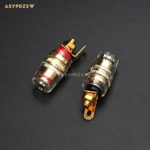 8 PCS Small Crystal Stud Copper-plated speaker terminal Audio amplifier Posts 6mm Banana jack