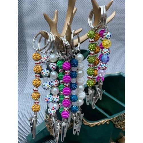 ATM Debit Credit Card Holder/ Grabber Bracelet Helper -Long Nails Multi-Use Keychain Clip Beaded Keychain