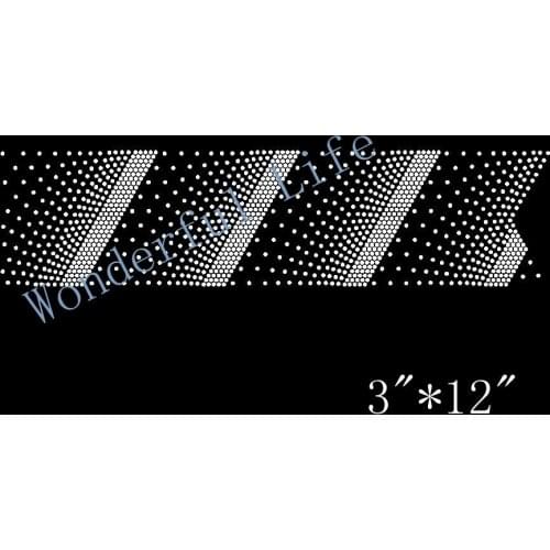 Free shipping Cheer bow strip the reverse one for strip stones Iron On bling transfer Trim applique