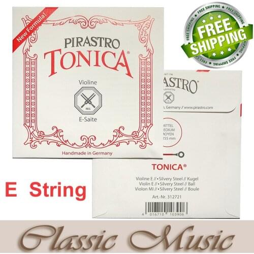 Free shipping ,Pirastro tonica violin string, Just E String(312721), Ball end ,nylon string made in Germany