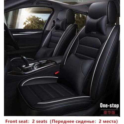 Luxury PU Leather Car Seat Covers Airbag Compatible Universal Fit for All Car SUV Truck Car Seat Protector Black