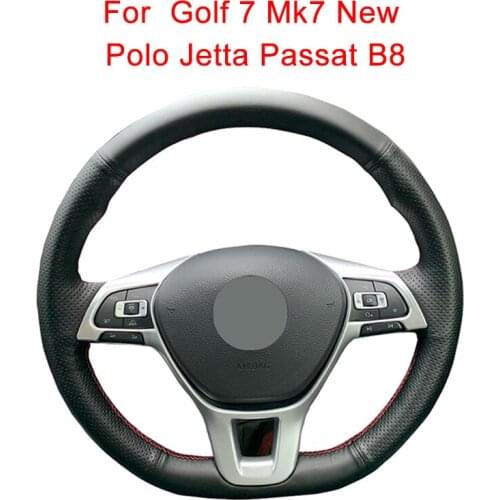 Car Steering Wheel Cover For Volkswagen VW Golf 7 Mk7 New Polo Jetta Passat B8 Tiguan Sharan Leather Braid For Steering Wheel