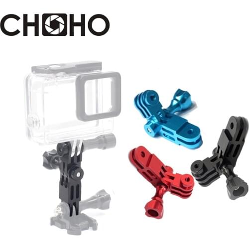 For Gopro 9 Accessories Aluminium Mount 3 Way Arm CNC 3-way Pivot Extension + Screw for Go Pro 8 7 6 Xiaomi Yi 4K Action Camera