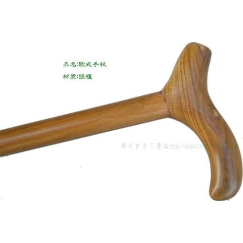 8 year warranty authentic European Green Sandalwood stick * simple fashion [Lushi] mahogany cane lettering