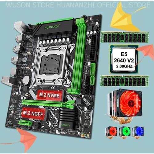 HUANANZHI X79 6M micro-ATX motherboard combo computer hardware DIY CPU Intel Xeon E5 2640 V2 with cooler RAM 32G(2*16G) REG ECC