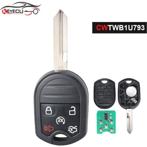 Keyecu Remote Car Key 5 Button Fob 315MHz/433MHz 4D63 for Ford Flex Explorer Taurus 2012-2017