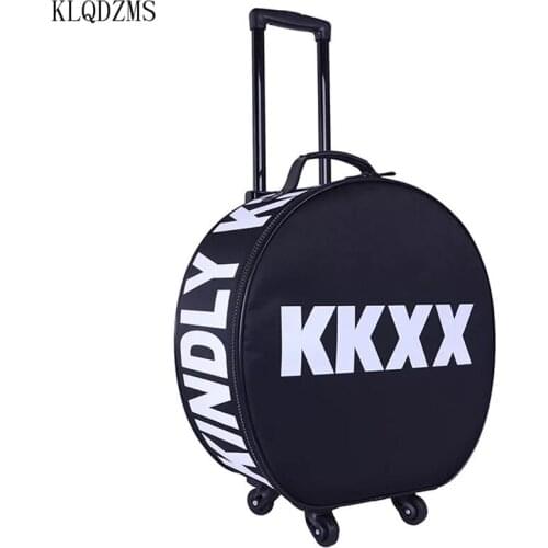 KLQDZMS Womans Fashion Suitcase On Wheels 20 Inch Oxford Woman Waterproof Travel Trolley Luggage Bag Creative Suitcase