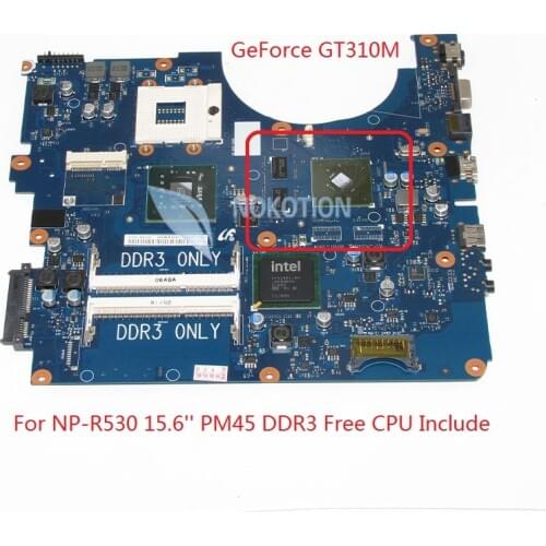 NOKOTION BA92-06345A BA92-06345B Laptop Motherboard For Samsung NP-R530 R530 PC Main Board DDR3 PM45 GT310M Full test