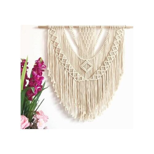 NORDIC HAND-WOVEN TAPESTRY COVER WALL HANGING Nordic ins wind hand woven tapestry soft wall painting living room bedroom