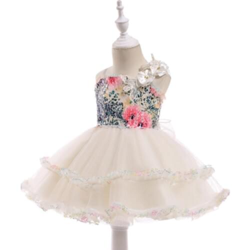 2020 new fashion childrens clothing children Dress flower girl white princess red poncho