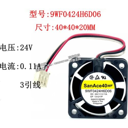 New original SanAce40WF A90L-0001-0385#X 9WF0424H6D06 24V 0.11A 4020 4cm inverter cooling fan