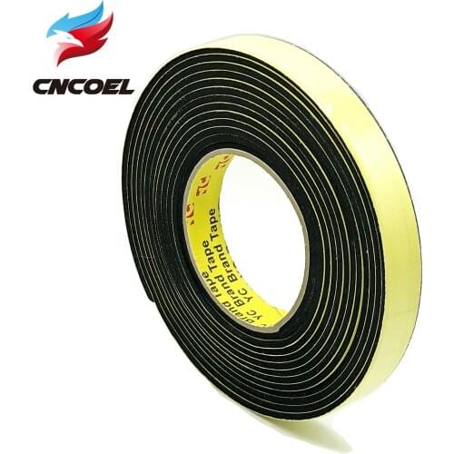 5M 1mm/3mm x 10mm Single Sided Adhesive Waterproof Stripping Foam Sponge Rubber Strip Tape For Window Seal Door Seal Strip