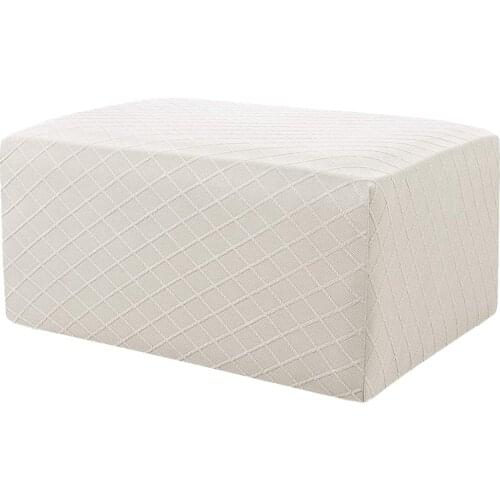 Ottoman Footrest Stool Slipcover Footstool Chair Sofa Seat Grid Patterns