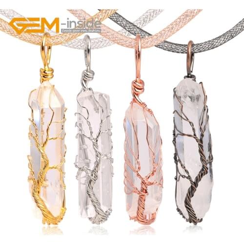 Pendant Necklace Jewelry Women Girl Gifts Life Tree Muladhara Root Chakra 16" Adjustable 4 Colors Plated Collar Rope Chain
