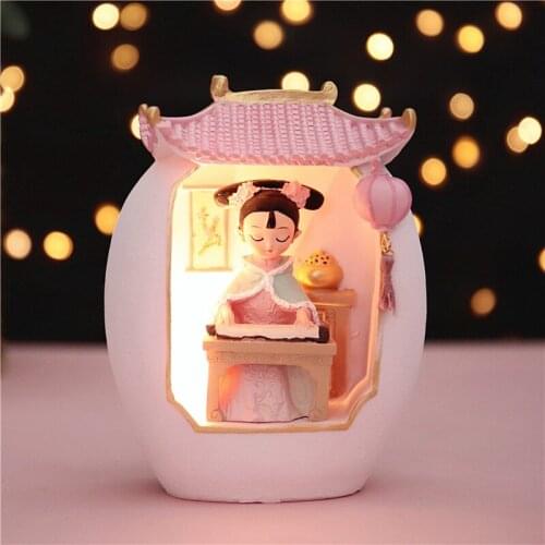 Ins Style Girl Heart Gift Ancient Style Palace Style Night Light I Am Grid Series Atmosphere Lamp Table Lamp Desktop Children