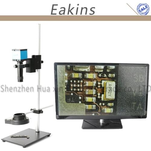 High Working Distance Stand Holder PCB Phone Repair LED Light 100X Zoom 1080P 20MP HDMI USB Industrial Video Microscope Camera