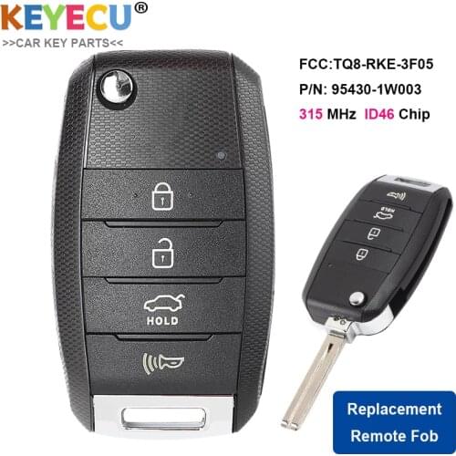 KEYECU Remote Key Fob 95430-1W003 95430-1W023 TQ8-RKE-3F05 315MHz for Kia Rio 2014 2015 2016 2017