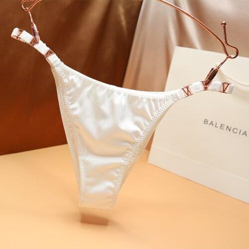 Sexy Women Panties Briefs Thong Underwear Exotic Metal Buckle G String Elastic T-back Girls Womens Underpants Low Waist Bikini