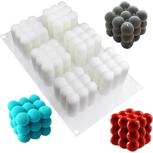 6-Cavity Cube Mousse Cake Silicone Mold 3D Chocolate Baking Mould Dessert Cake DIY Decorating Art Cake Craft Kitchen Accessories