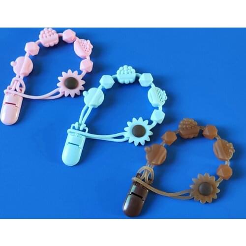 Silicone Anti-dropping Baby Pacifier Chain Baby Molar Pacifier Clip Teether Chain Toy Anti-lost Lanyard