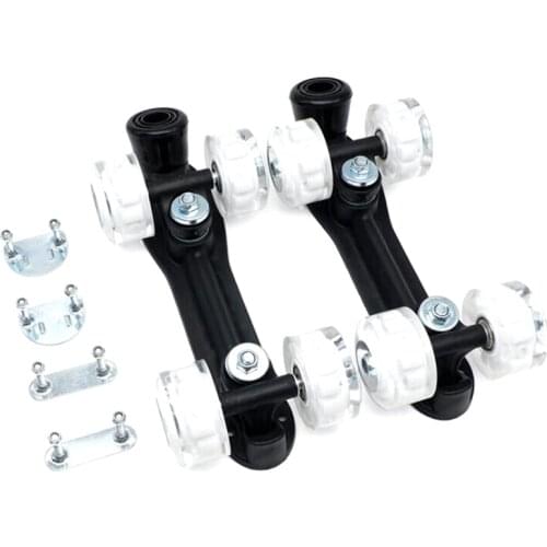 Top!-Four-Wheel Double Row Roller Skate Bracket Set,Multifunction Roller Skate Accessories With Luminous Wheel