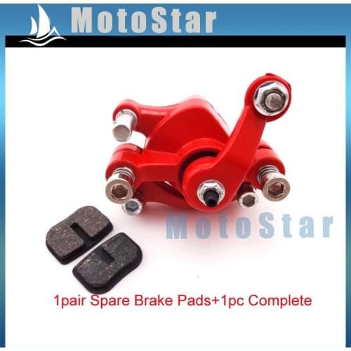 Bike Gas Scooter Kids Quad Minimto Red Front Right Side Disc Brake Caliper + Pads For 2 Stroke Mini Gas Electric Go Kart