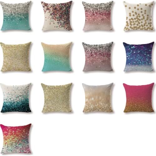 High Quality Cushion Covers Art Sequins Pillow Covers Girls Car Beds Large Cotton Linen Home Decorative Colour Throwpillow Cover