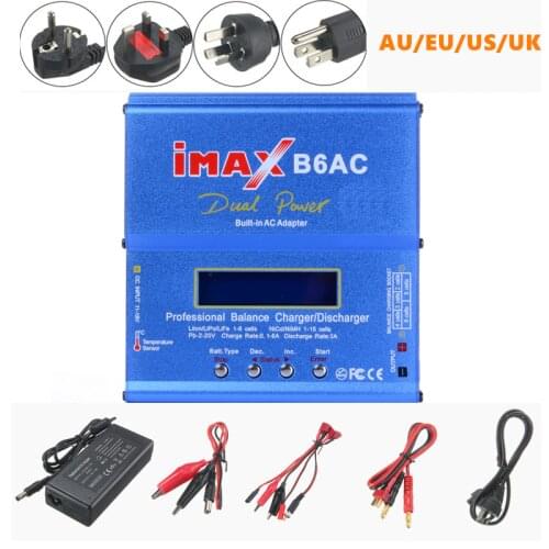 IMAX B6 AC B6AC RC Charger Lipo Battery Balance Charger 80W 6A Nimh Nicd RC Discharger Adapter For RC Drone Helicopter Gaoneng