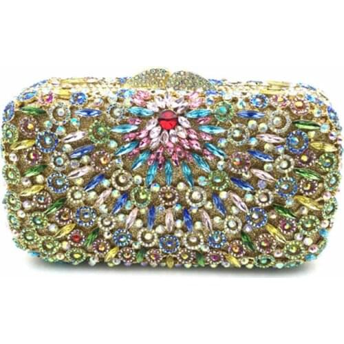 Women silver/gold/green Evening Bags Rhinestones Pearl Day Clutch Chain Shoulder Small Purse Fashion Handbags Evening Bag lady