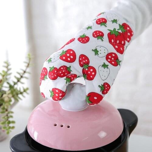 1PC Kitchen Oven Mitt Cotton Baking Insulation Gloves Cooking Pot Holder Glove Resistant Protector Microwave Baking Tool