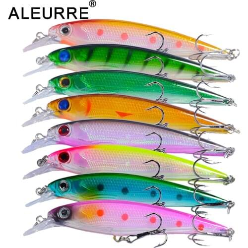 11cm/13.7g Laser Minnow Fishing Lure Rattlin Hard Artificial Bait 3D Eyes Fishing Wobblers Diving 0-1m Crankbait Minnows