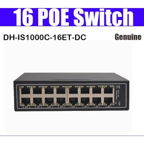16 POE Ports switch DH-IS1000C-16ET-DC Unmanaged security industrial switch Base-T RJ45 Free Upgrade IS1000C-16ET-DC