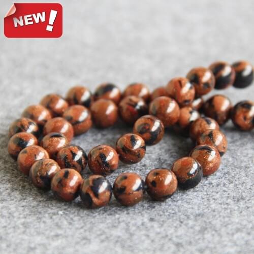 2021 New For Necklace&Bracelet 10mm Natural DIY Flower Sand Stone Beads Round Beads Accessory Parts 15inch Women Jewelry Making