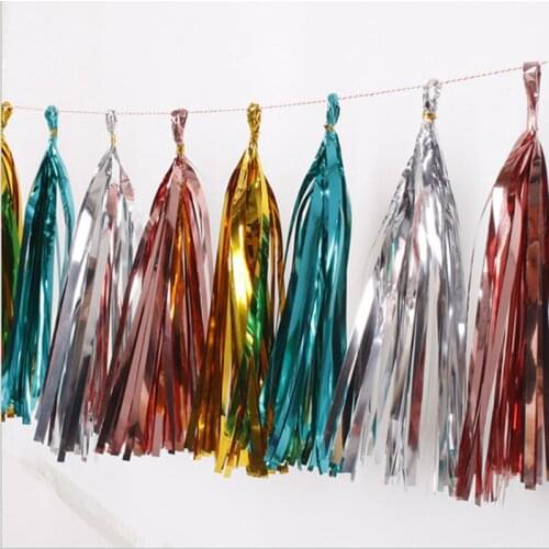 5Pcs/Set Metallic Foil Tassels Party Backdrop Balloon Tassel Wedding Birthday Bachelorette Party Decoration Baby Shower Supplies