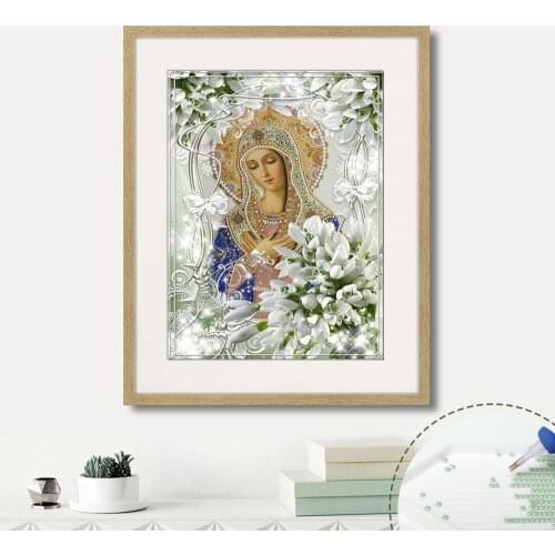 HUACAN 5D DIY Full Square Diamond Painting Cross Stitch Virgin Mary Diamond Embroidery Jesus Mosaic Rhinestone Religion Wall Art