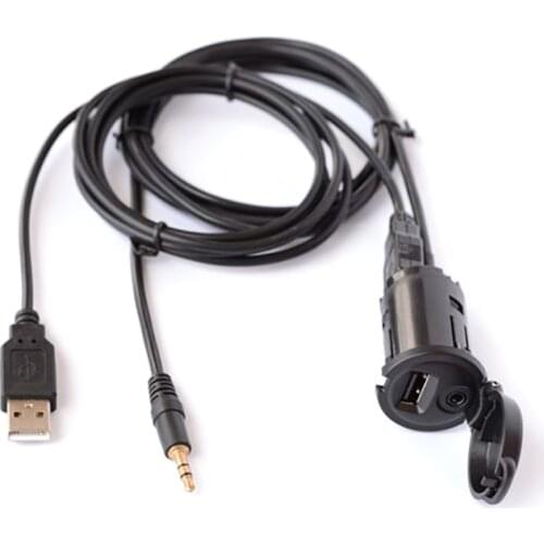 Car Stereo Cigarette Lighter Replacement AUX USB Cable and Interface Switch For Peugeot Citroen RD9 RD43 RD45 307 407 308 408