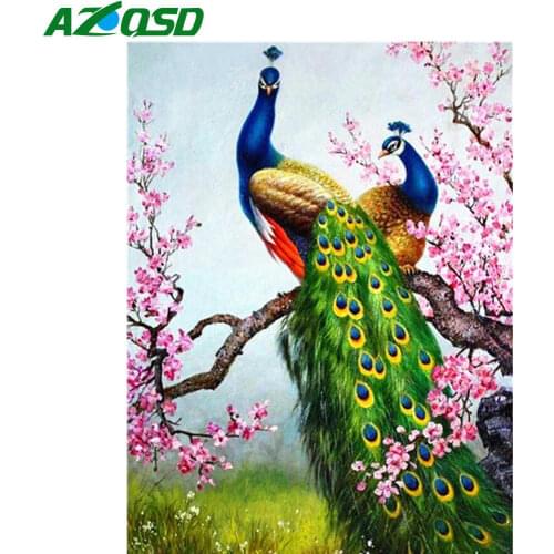 AZQSD Diamond Painting Peacock Animal 5d Diy Diamond Embroidery Sale Rhinestones Cross Stitch Home Decor Gift Handmade