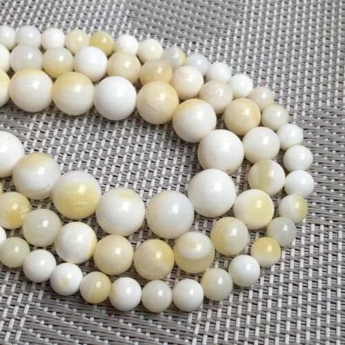 Natural shell beading white Round Punch loose beads isolation bead for Jewelry Making DIY necklace bracelet accessories